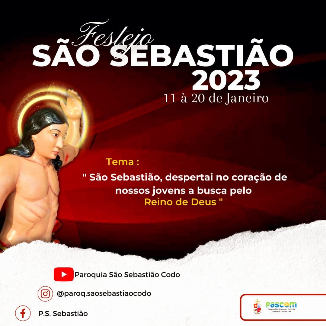 Confira a programação do Festejo de São Sebastião neste final de semana.