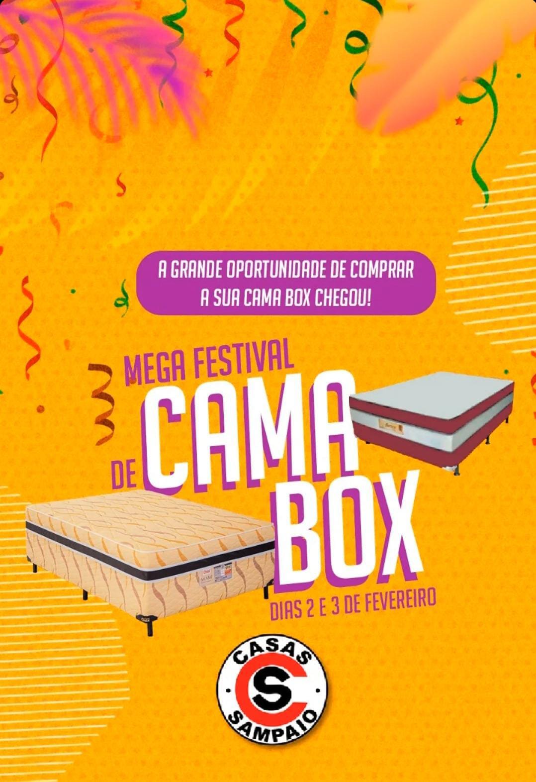Começa amanhã (2) o Mega Festival de cama box das Casas Sampaio