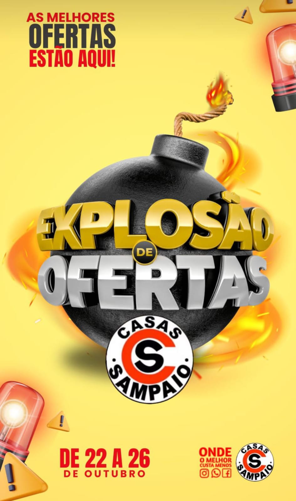 Confira a explosão de ofertas das Casas Sampaio