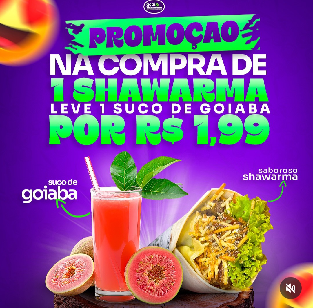 O Açaí e Shawarma está com uma excelente promoção nesta terça-feira (15) venha aproveitar!