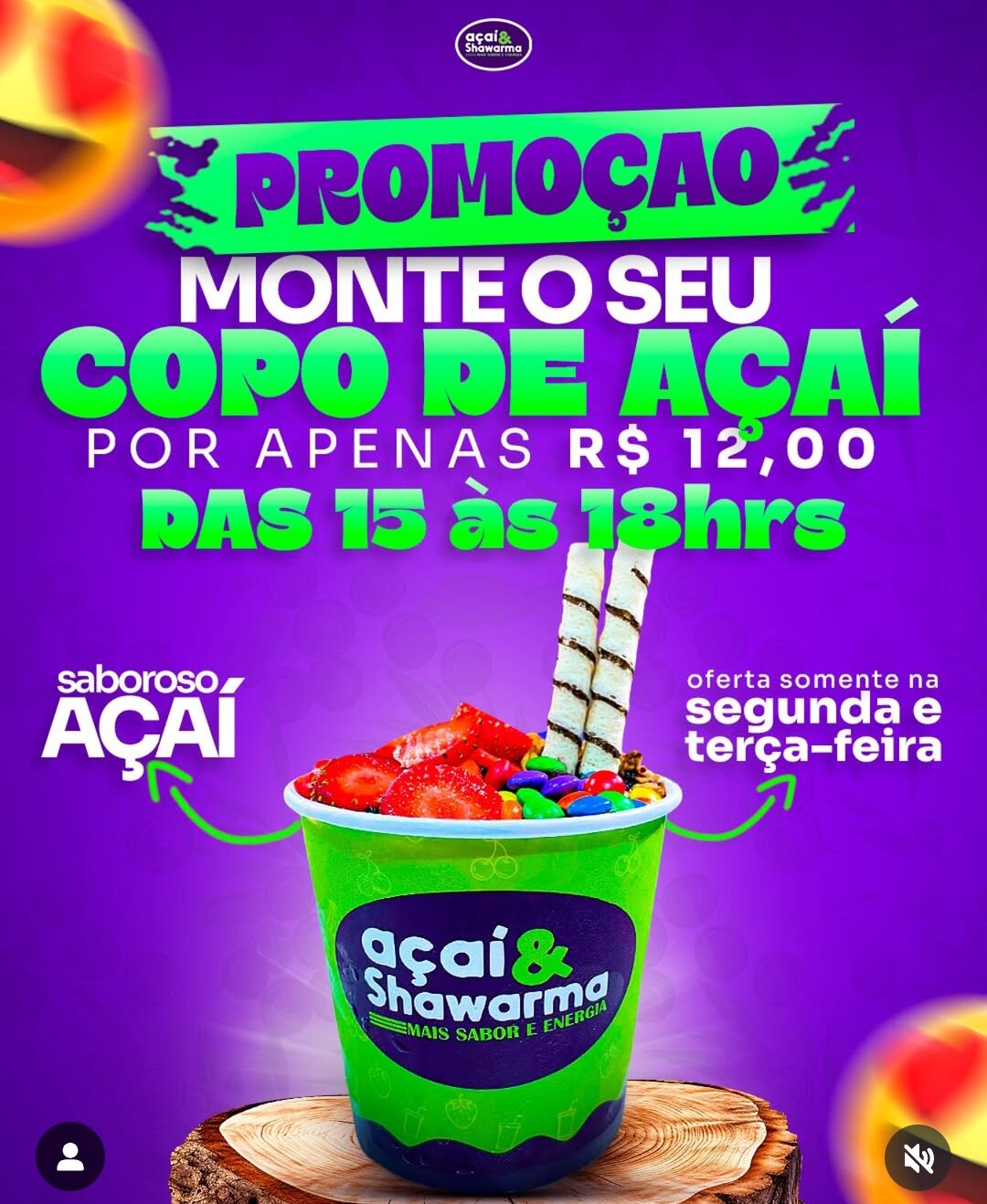 Nesta terça-feira (22) tem uma super promoção no Açaí e Shawarma para você aproveitar