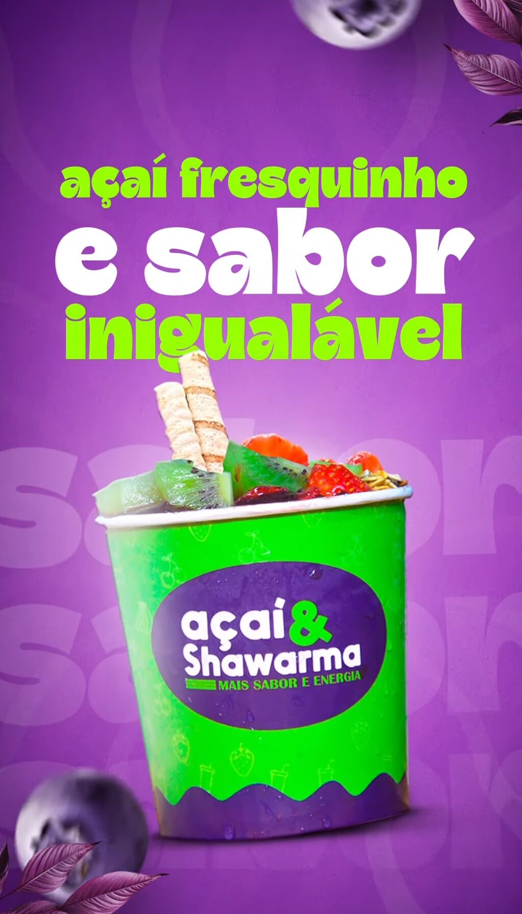 Venha saborear os melhores lanches no Açaí e Shawarma