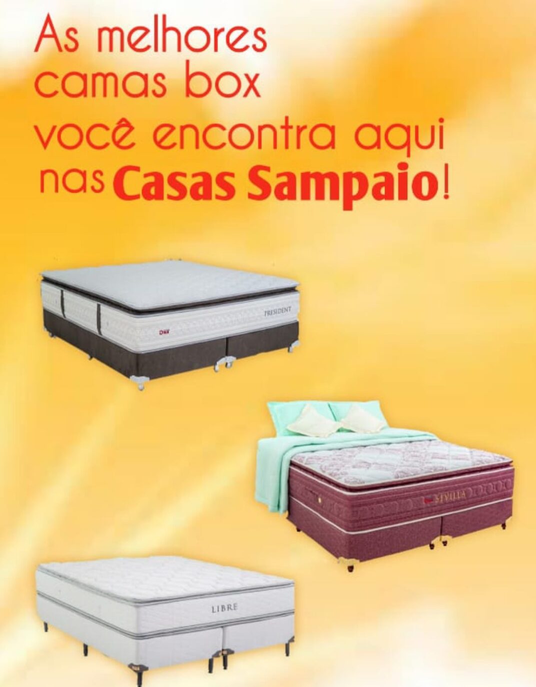 Os melhores colchões com alta qualidade, conforto e excelente durabilidade você encontra nas Casas Sampaio