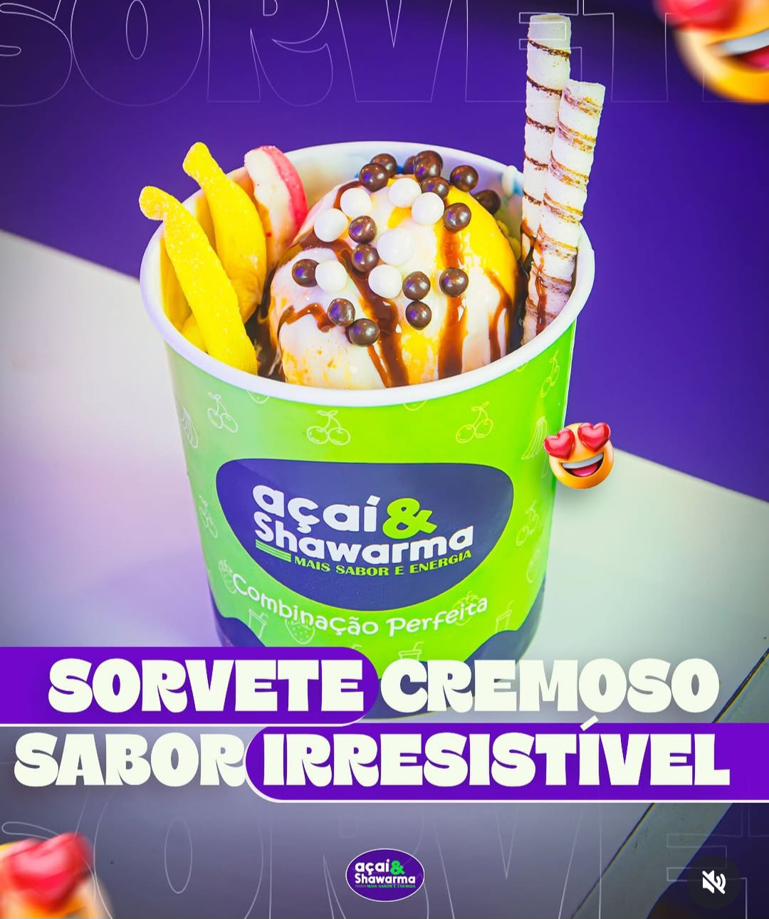 Açaí, sorvetes e muito mais em lanches gostosos você saboreia no Açaí e Shawarma