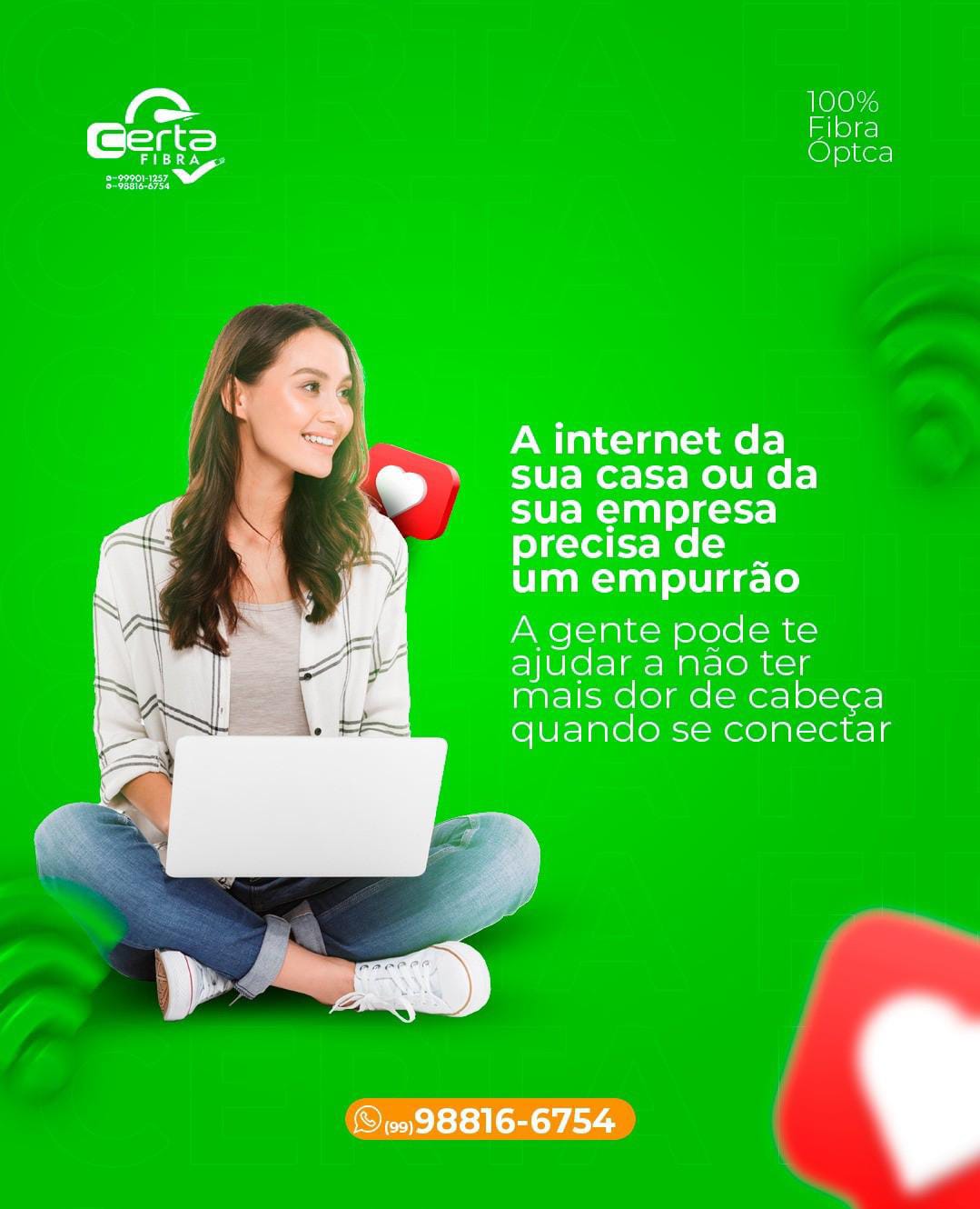 Tenha a melhor conexão de internet rápida e segura com a Certa Fibra
