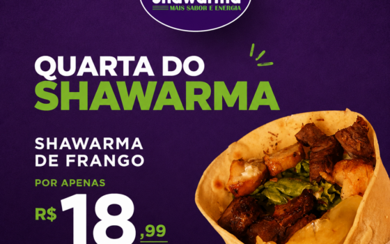 Aproveite a promoção desta quarta-feira (30) no Açaí e Shawarma