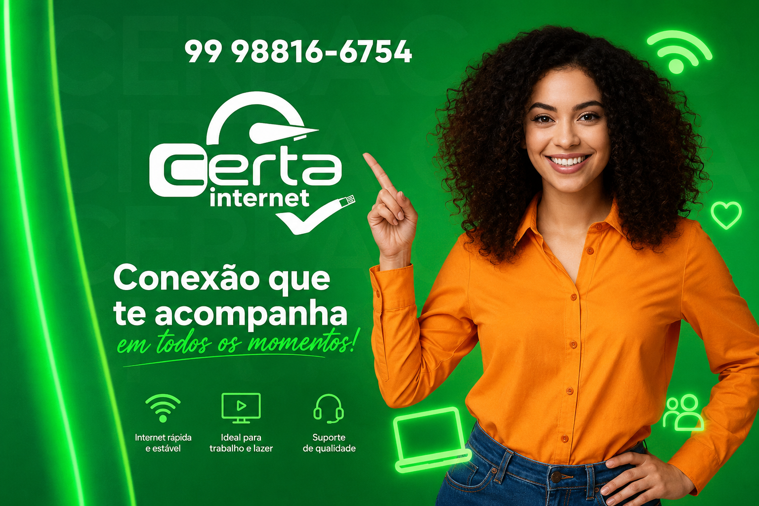 A Certa Internet possui a melhor conexão de internet para a sua rotina