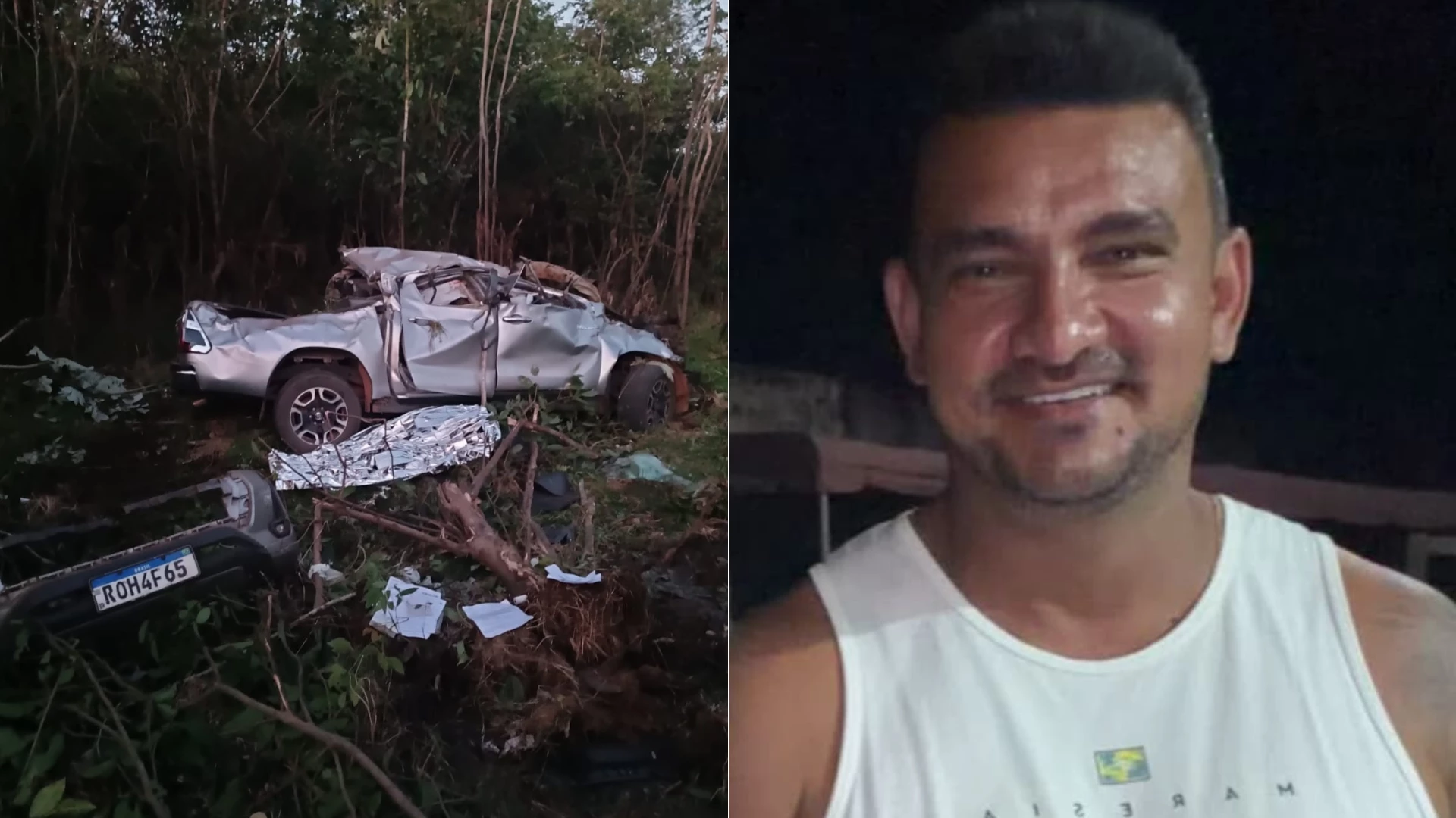 Motorista morre e mulher fica ferida após caminhonete capotar na BR-316 entre Santa Inês e Bom Jardim